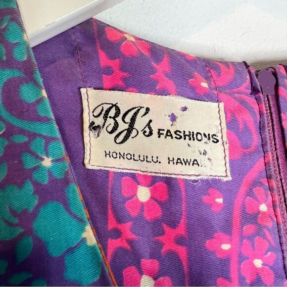 BJ’s fashions Honolulu Hawaii lounge, house sleeveless maxi colorful dress mumu - Picture 4 of 8